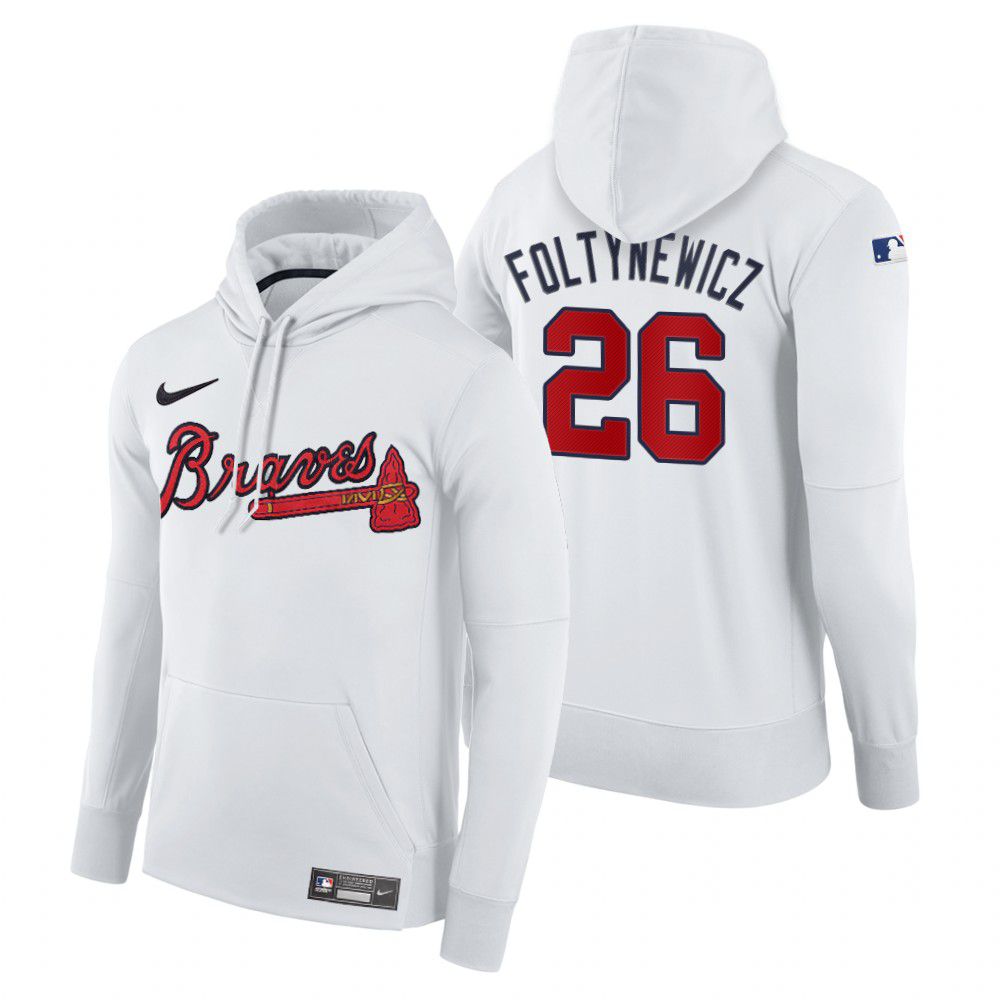 Men Atlanta Braves #26 Foltynewicz white home hoodie 2021 MLB Nike Jerseys